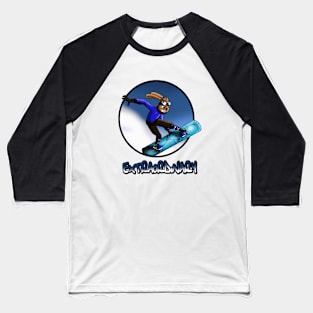 Snowboarding Rabbit Baseball T-Shirt